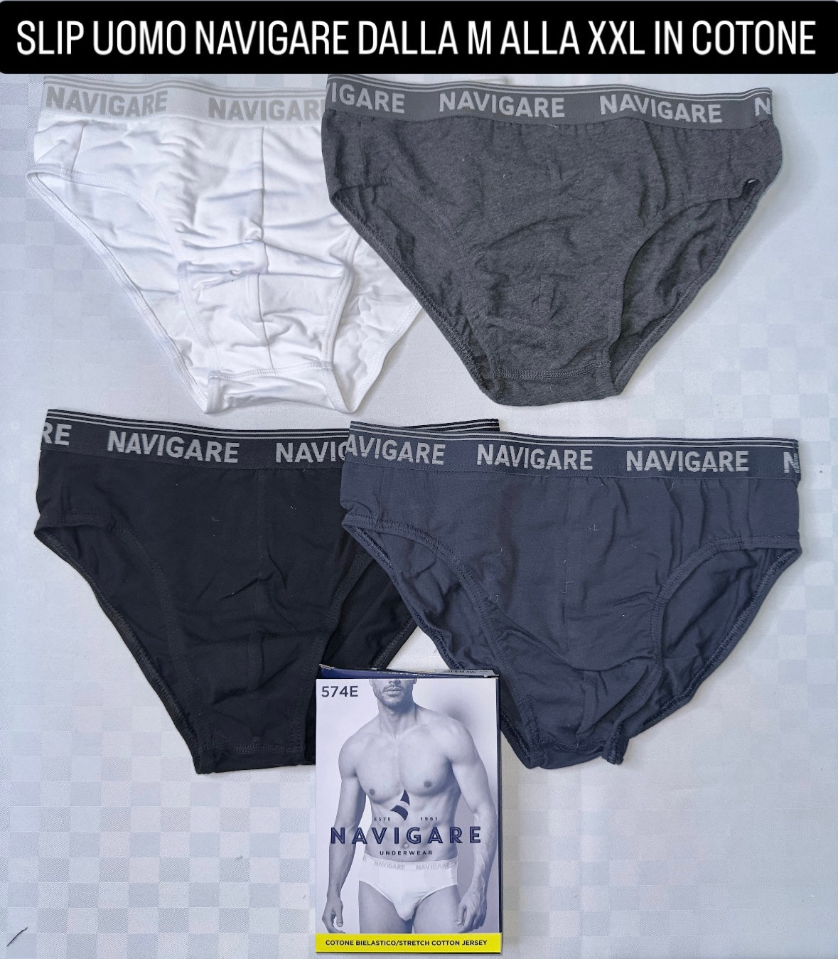 SLIP UOMO NAVIGARE IN COTONE