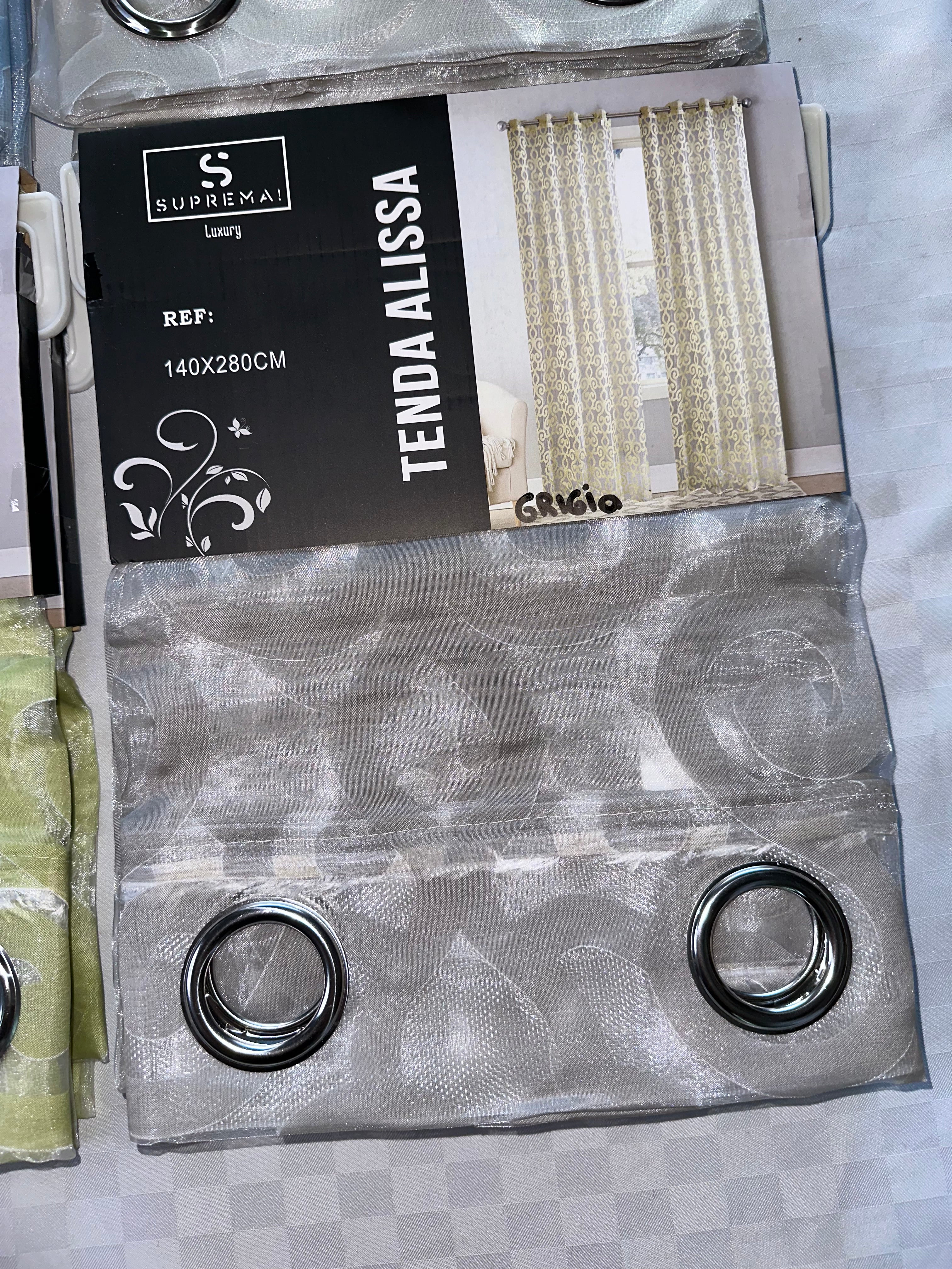 COPPIA DI TENDE PER INTERNI VELATE CONFEZIONE DA 2 TELI (OGNI TELO MISURA 140x280cm)art.  Fede