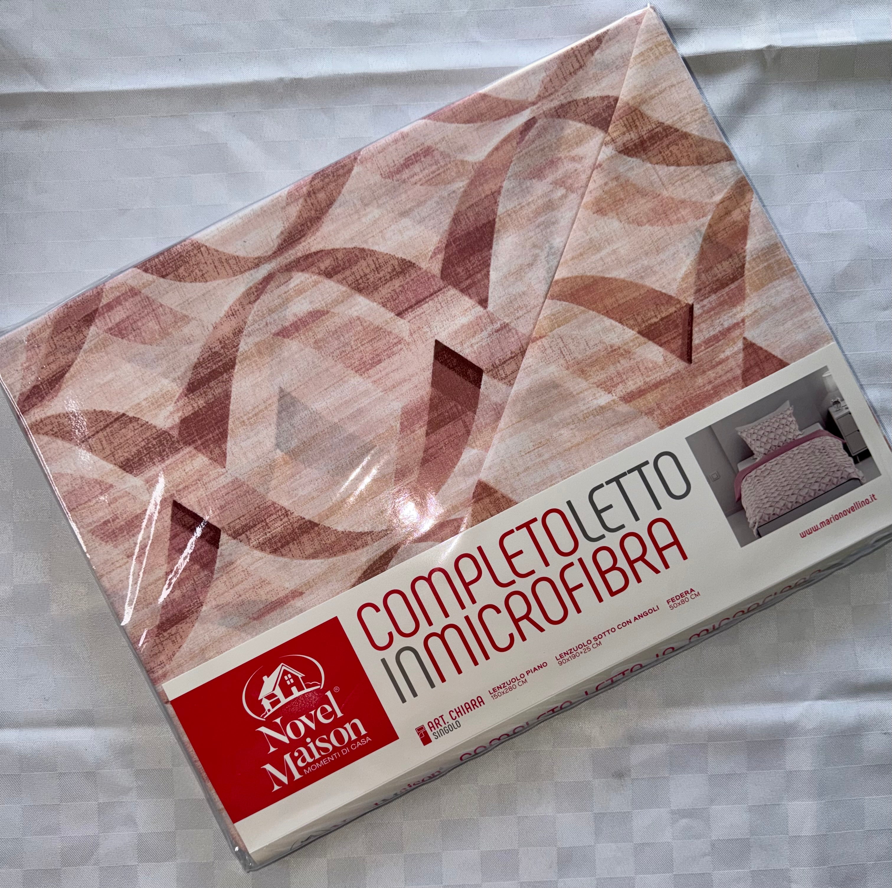 COMPLETO LENZUOLA PER LETTO SINGOLO contiene Lenzuolo sopra,Lenzuolo sotto con angoli e Federa Microfybra