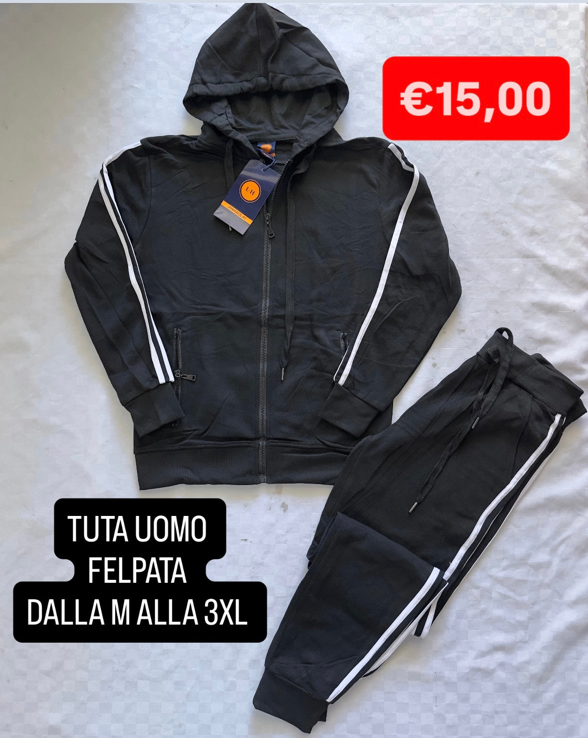 TUTA UOMO FELPATA ALL'INTERNO