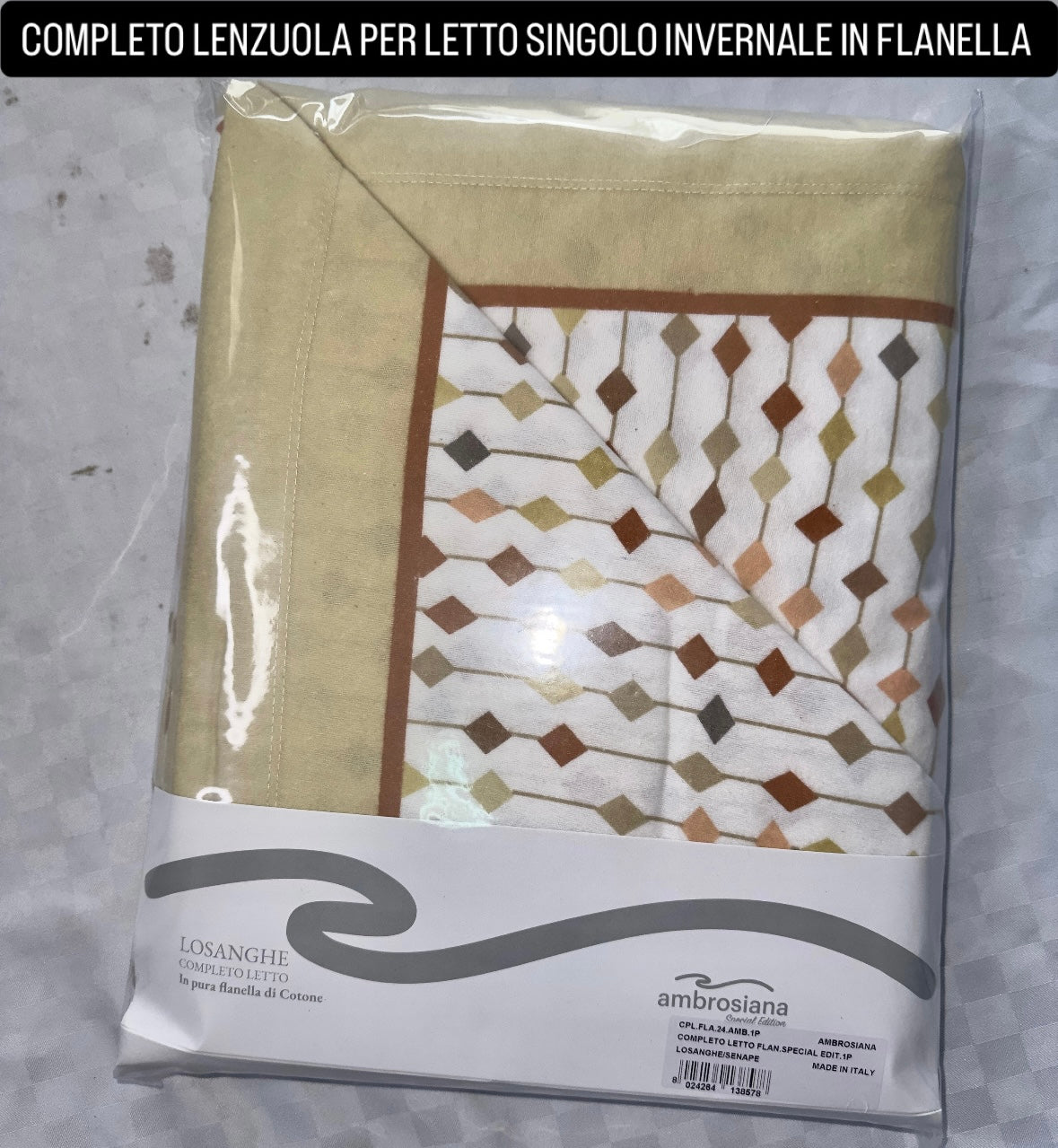 COMPLETO LENZUOLA PER LETTO SINGOLO IN FLANELLA Lenzuolo sopra,Lenzuolo sotto con angoli e due federe