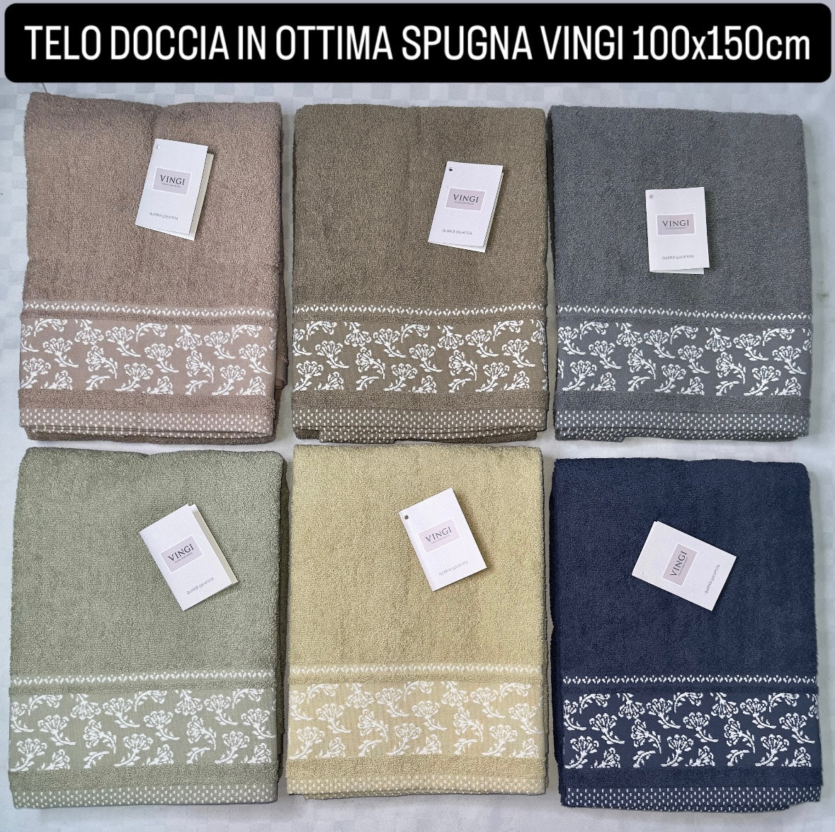 TELO DOCCIA VINGI IN SPUGNA 100x150cm