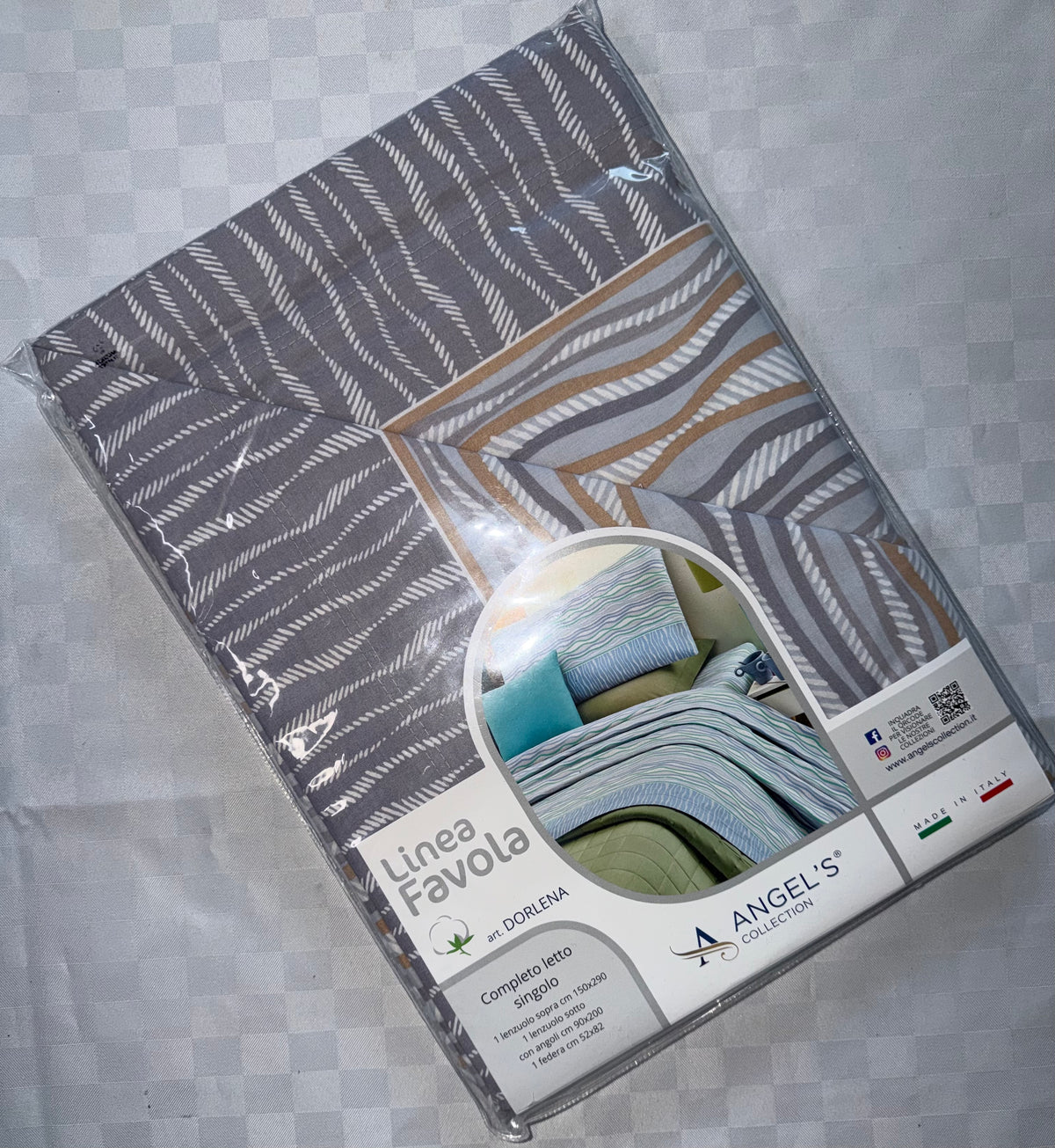 COMPLETO LENZUOLA PER LETTO SINGOLO IN 100% COTONE contiene Lenzuolo sopra,Lenzuolo sotto con angoli e Federa
