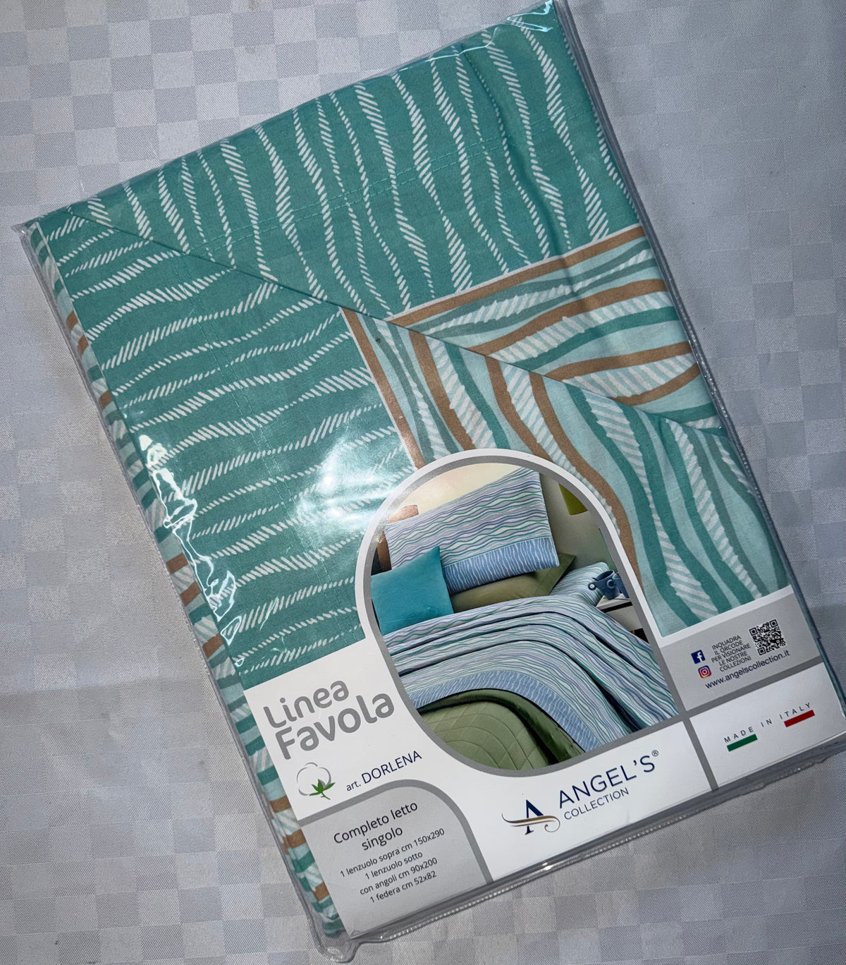COMPLETO LENZUOLA PER LETTO SINGOLO IN 100% COTONE contiene Lenzuolo sopra,Lenzuolo sotto con angoli e Federa