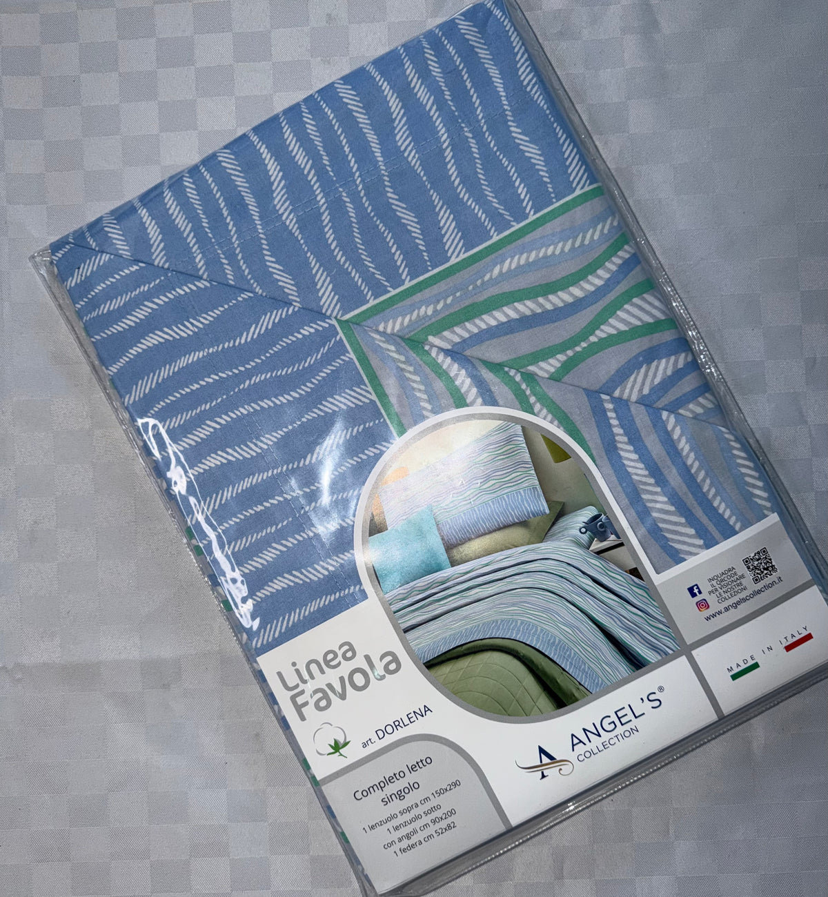 COMPLETO LENZUOLA PER LETTO SINGOLO IN 100% COTONE contiene Lenzuolo sopra,Lenzuolo sotto con angoli e Federa