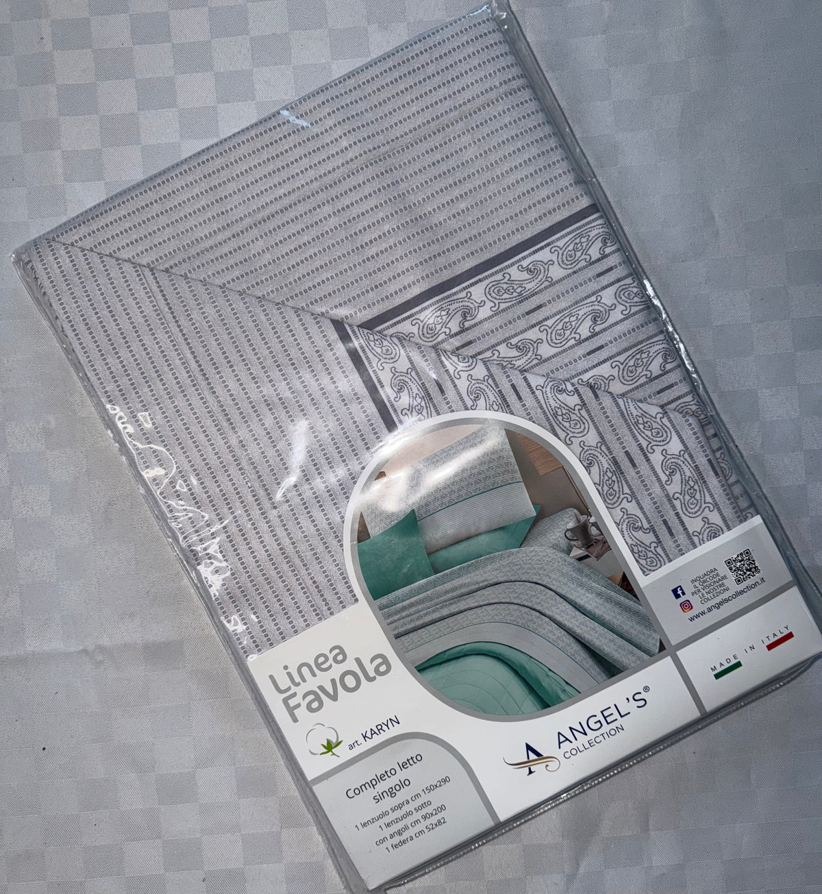 COMPLETO LENZUOLA SINGOLO IN 100% COTONE contiene Lenzuolo sopra,Lenzuolo sotto con angoli e Federa