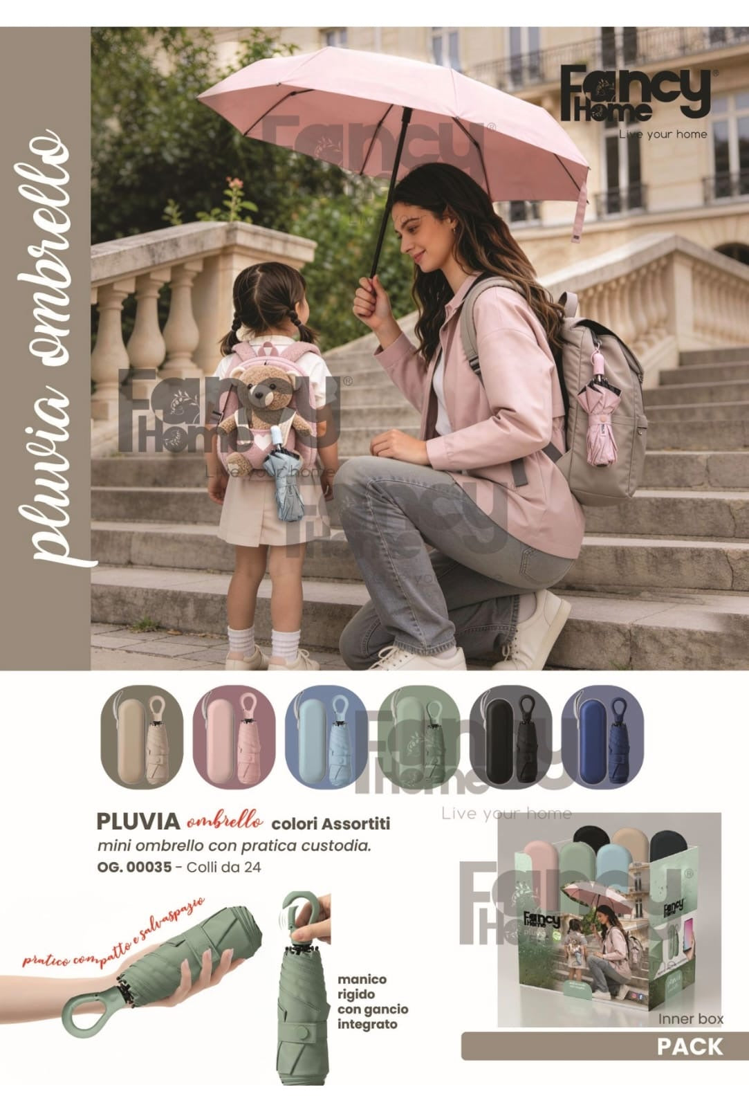 OMBRELLO PORTATILE CON CUSTODIA